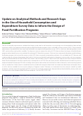 Cover page: Update on Analytical Methods and Research Gaps in the Use of Household Consumption and Expenditure Survey Data to Inform the Design of Food-Fortification Programs