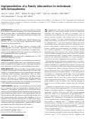 Cover page: Implementation of a Family Intervention for Individuals with Schizophrenia