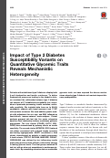 Cover page: Impact of Type 2 Diabetes Susceptibility Variants on Quantitative Glycemic Traits Reveals Mechanistic Heterogeneity