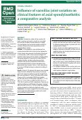 Cover page: Influence of sacroiliac joint variation on clinical features of axial spondyloarthritis: a comparative analysis.