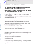 Cover page: The Mutational Landscape of Metastatic Castration-sensitive Prostate Cancer: The Spectrum Theory Revisited