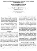 Cover page: Using Phoneme Distributions to Discover Words and Lexical Categories in Unsegmented Speech