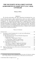 Cover page: The Necessity of Blanket License Agreements in Light of 17 U.S.C. 110(4) Unveiled