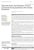 Cover page: Altered Brainstem Pain-Modulation Circuitry Connectivity During Spontaneous Pain Intensity Fluctuations