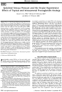 Cover page: Episcleral Venous Pressure and the Ocular Hypotensive Effects of Topical and Intracameral Prostaglandin Analogs