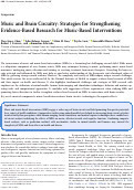 Cover page: Music and Brain Circuitry: Strategies for Strengthening Evidence-Based Research for Music-Based Interventions