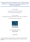 Cover page: Energy and Economic Impacts of U.S. Federal Energy and Water Conservation Standards Adopted From 1987 Through 2010