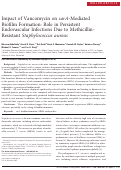 Cover page: Impact of Vancomycin on sarA-Mediated Biofilm Formation: Role in Persistent Endovascular Infections Due to Methicillin-Resistant Staphylococcus aureus