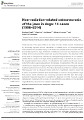 Cover page: Non-Radiation-Related Osteonecrosis of the Jaws in Dogs: 14 Cases (1996-2014).