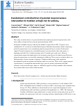 Cover page: Randomized controlled trial of parental responsiveness intervention for toddlers at high risk for autism