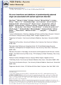 Cover page: De Novo Insertions and Deletions of Predominantly Paternal Origin Are Associated with Autism Spectrum Disorder