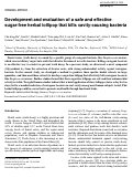 Cover page: Development and evaluation of a safe and effective sugar‐free herbal lollipop that kills cavity‐causing bacteria