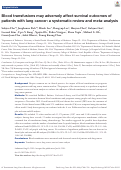 Cover page: Blood transfusions may adversely affect survival outcomes of patients with lung cancer: a systematic review and meta-analysis