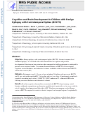 Cover page: Cognition and brain development in children with benign epilepsy with centrotemporal spikes