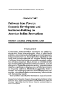 Cover page: Pathways from Poverty: Economic Development and Institution-Building on American Indian Reservations