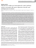 Cover page: Alterations in leukocyte transcriptional control pathway activity associated with major depressive disorder and antidepressant treatment