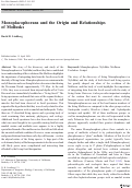 Cover page: Monoplacophorans and the Origin and Relationships of Mollusks