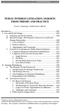 Cover page: Public Interest Litigation: Insights from Theory and Practice