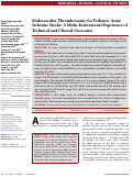 Cover page: Endovascular Thrombectomy for Pediatric Acute Ischemic Stroke: A Multi-Institutional Experience of Technical and Clinical Outcomes.