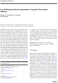 Cover page: Local Histogram Based Segmentation Using the Wasserstein Distance