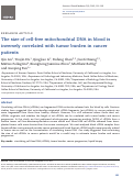 Cover page: The size of cell-free mitochondrial DNA in blood is inversely correlated with tumor burden in cancer patients