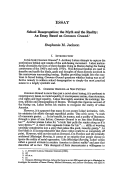 Cover page: School Desegregation; the Myth and the Reality: An Essay Based on Common Ground