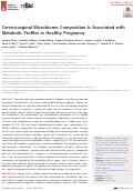 Cover page: Cervicovaginal Microbiome Composition Is Associated with Metabolic Profiles in Healthy Pregnancy