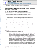 Cover page: Profiling Patient Characteristics Associated With the Intensity of Nurse Care Coordination