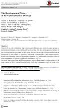 Cover page: The Developmental Nature of the Victim-Offender Overlap