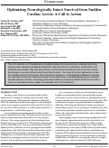 Cover page: Optimizing Neurologically Intact Survival from Sudden Cardiac Arrest: A Call to Action