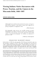 Cover page: Viewing Indians: Native Encounters with Power, Tourism, and the Camera in the Wisconsin Dells, 1866-1907