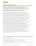 Cover page: Mild-to-Moderate Kidney Dysfunction and Cardiovascular Disease: Observational and Mendelian Randomization Analyses.