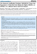 Cover page: The Quiescin Sulfhydryl Oxidase (hQSOX1b) Tunes the Expression of Resistin-Like Molecule Alpha (RELM-α or mFIZZ1) in a Wheat Germ Cell-Free Extract