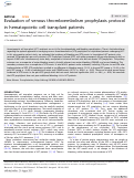 Cover page: Evaluation of venous thromboembolism prophylaxis protocol in hematopoietic cell transplant patients