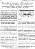 Cover page: Quality Factor Maximization Through Dynamic Balancing of Tuning Fork Resonator