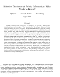 Cover page: Selective Disclosure of Public Information: Who Needs to Know?