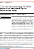 Cover page: A net-zero emissions strategy for China’s power sector using carbon-capture utilization and storage