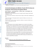 Cover page: Community Belonging and Attitudes Towards HIV Pre-Exposure Prophylaxis (PrEP) Among Transgender Women