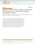 Cover page: Dynamic evolution and reversibility of single-atom Ni(II) active site in 1T-MoS2 electrocatalysts for hydrogen evolution