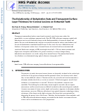 Cover page: The relationship of dehydration rate and transparent surface layer thickness for coronal lesions on extracted teeth