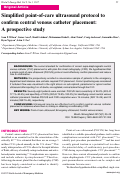 Cover page: Simplified point-of-care ultrasound protocol to confirm central venous catheter placement: A prospective study.