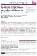 Cover page: Developmental lung disease in a cat associated with high probability of severe pulmonary hypertension: natural history, histopathology and genetic analysis.