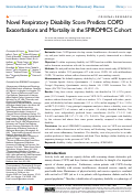 Cover page: Novel Respiratory Disability Score Predicts COPD Exacerbations and Mortality in the SPIROMICS Cohort