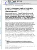 Cover page: Consensus Recommendations for the Clinical Application of Repetitive Transcranial Magnetic Stimulation (rTMS) in the Treatment of Depression.