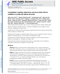 Cover page: Longitudinal cognitive trajectories and associated clinical variables in youth with bipolar disorder