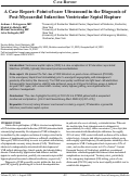 Cover page: A Case Report: Point-of-care Ultrasound in the Diagnosis of Post-Myocardial Infarction Ventricular Septal Rupture