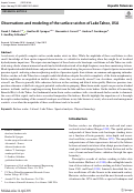 Cover page: Observations and modeling of the surface seiches of Lake Tahoe, USA