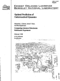 Cover page: Optimal prediction of underresolved dynamics