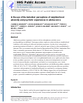 Cover page: In the eye of the beholder: Perceptions of neighborhood adversity and psychotic experiences in adolescence