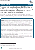 Cover page: The chromatin modification by SUMO-2/3 but not SUMO-1 prevents the epigenetic activation of key immune-related genes during Kaposi¿s sarcoma associated herpesvirus reactivation